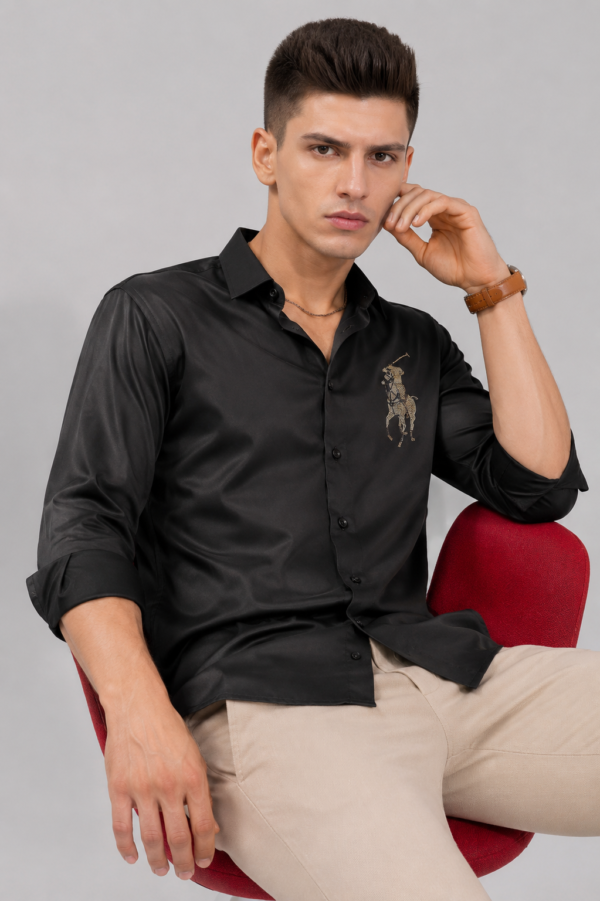 ROYAL HORSE DIAMOND PREMIUM BLACK SHIRT